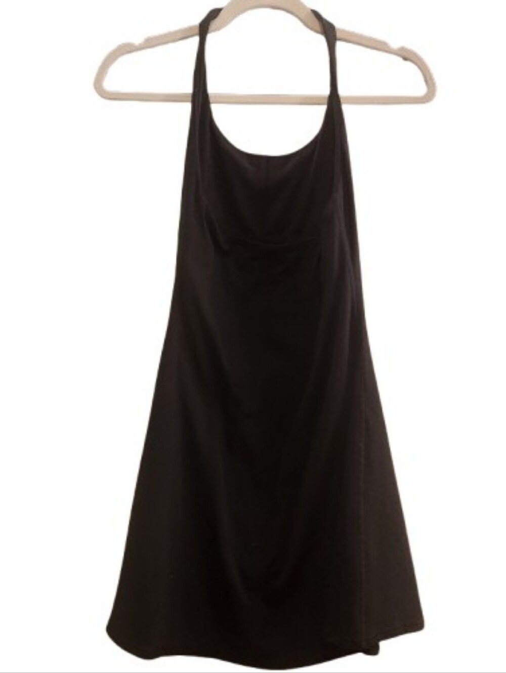 Black Halter Tennis Dress, Open Back, Size Small